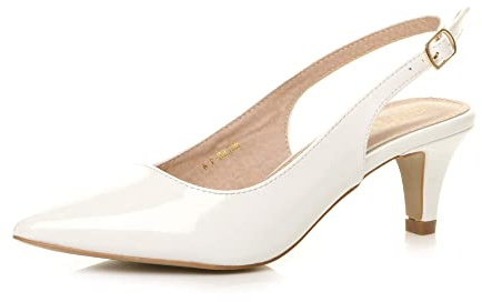 AJVANI dam damer låg mellanklack 50-tal slingback spänne spetsig domstol skor storlek