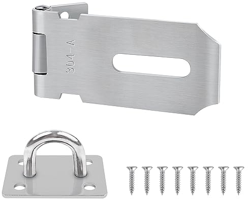 Yeepeo Vorhängeschloss Haspe 3 Zoll, 304 Edelstahl Schlossriegel Überfalle Schloss, Sicherheitsüberfalle mit Schrauben Vorhängeschloss Riegel für Vorhängeschloss, Schränke,Tore