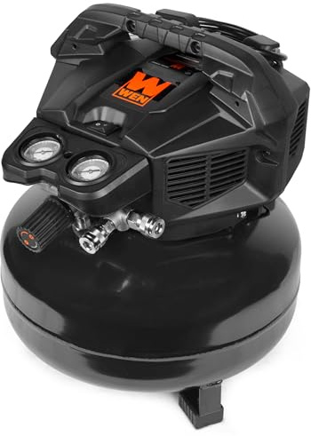 WEN Air Compressor, 6-Gallon, Oil-Free, Pancake Style (AP6092)