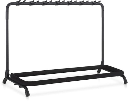 Soporte Classic Cantabile para 7 guitarras y bajos, plegable, con soportes de mástil ajustables, acolchado de espuma y estructura metálica para fácil transporte.