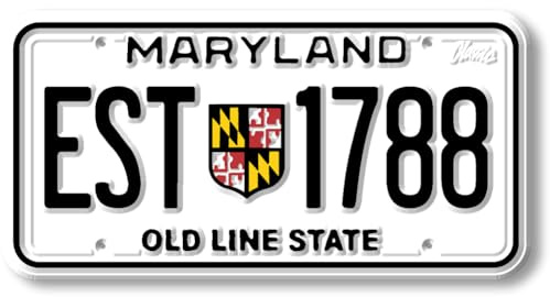 Maryland State License Plate Magnet by Classic Magnets, 1.9 x 3.8, Collectible Souvenirs Made in The USA