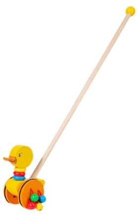 Fenteer Schiebespielzeug aus Holz, Lauflernspielzeug für Babys ab 1 Jahr, Ente