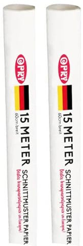 Schnittmusterpapier Breite 60cm 2 Rollen zu je 15 Meter - insgesamt 30 Meter - Schnittmuster Pauspapier Pauspapier