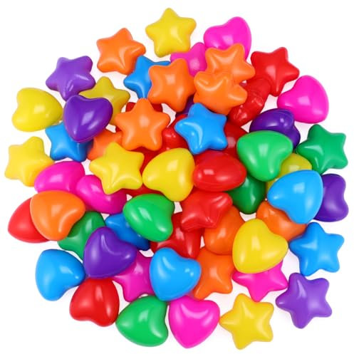 Didiseaon 60 Piezas Amor Ball Planeta de Cinco Puntas para Pool Toys Estrellas de hoyo Formas de hoyo Piscina Bolas Carpas Plegables Bola de Ocean Ball Play Balls