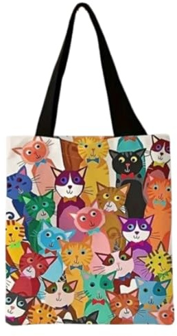 Borsa di Tela Shopper Donna Canvas Tote Bag Aesthetic Borse in Tela Cotone Borse Stoffa per la Scuola Lavoro Shopping Riutilizzabili Spesa