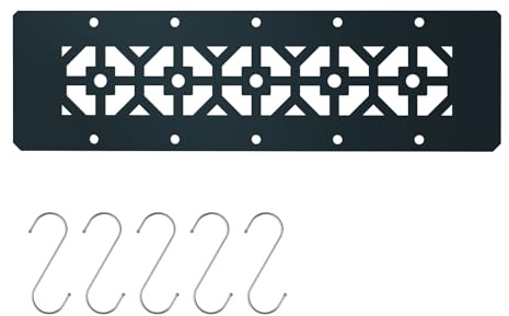 ISDOHS Upgraded Rectangular Shelf for Prefabricated Niches Matte Black，Comes with Five Hooks，SNS1D5MGS SNS1D5EB 4mm Thick Aluminum (1, Round)