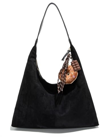 Aucuu Bolsos de Mujer, Gamuza Sintética Bolsa Tote Grande, Bolso Bandolera Mujer, Gran Capacidad Bandolera Casual, Bolsillo Shopper, Incluye lindos llaveros, para Compras, Viajes, Trabajo, Escuela
