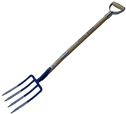 Muller Garden Digging Spading Fork - Professional 4 Bayonet Prong Spade Offner - Forged in Austria