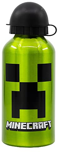 Stor BOUTEILLE EN ALUMINIUM POUR ENFANTS DE 400 ML | MINECRAFT CREEPER GREEN