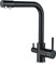 KEOKBON 3 Wege Wasserhahn, 3 in 1 Trinkwasserhahn Küche, Filtersystem, Messing wasserhähne Küchen,Küchenarmatur Für Osmoseanlagen, 360°Drehbar, Schwarz