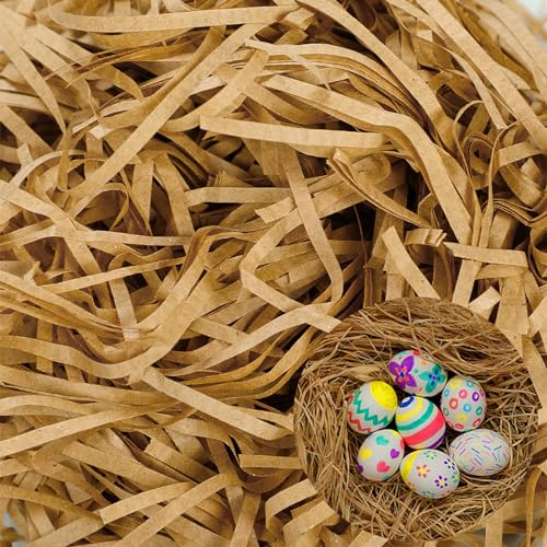 Füllmaterial Geschenk,Darryy 200g Ostergras Papier,Geschreddertes Seidenpapier Kamel,Ostergras Dekogras,Füllmaterial Osterkorb,für Geschenkbox(Kamel)