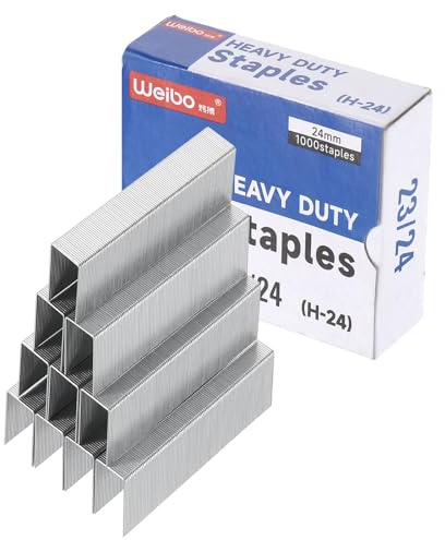PATIKIL 23/24 Agrafes pour Agrafeuse, 1 Boîte de 1000 Pcs, Longueur de Jambe Standard de 15/16, Pointe Plate et Tranchante, Sans Bourrage, pour Fournitures de Bureau à Domicile, Argenté