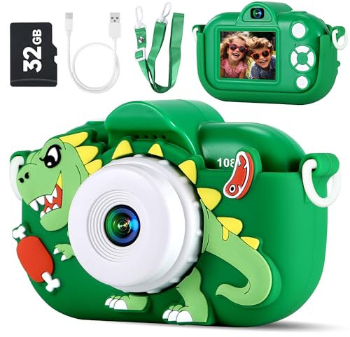 Kids Camera Boys Toys for 3 4 5 6 7 8 9 Years Old Boys, 48MP Dual Lens Kids Digital Camera Christmas Birthday Gifts, 1080P HD Video Selfie Toddler Camera with 32G SD Card
