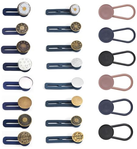 GUTERTOP 22 Stück Hosenerweiterung Schwangerschaft, Verstellbarer Hosenerweiterung Damen, Hosenknopf Verlängerung für Damen Herren Jeans