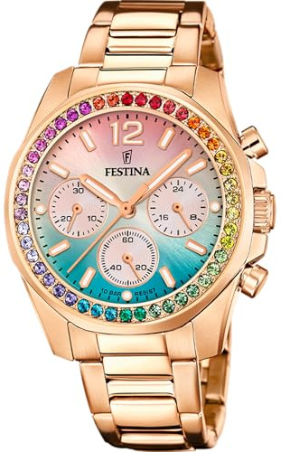 Festina Damenuhr Analog aus Edelstahl 316l Rosa