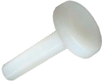 Viti Testa Zigrinata in Plastica (Nylon 6.6), Resistenti, Facili da Usare Senza Cacciavite per Assemblaggio e Fissaggi Temporanei - M4X40 - Bianco - 20 pezzi - Plastic Hardware Store
