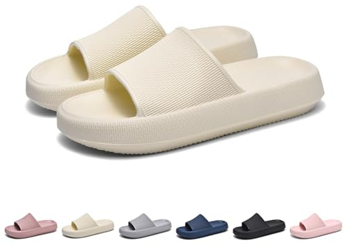 GemChve Claquettes Femme,Sandales Homme,Antidérapant Chaussons Léger Pantoufles de Douche Souplesse Sliders Soft Tongs pour Maison Piscine Jardin Geeignet