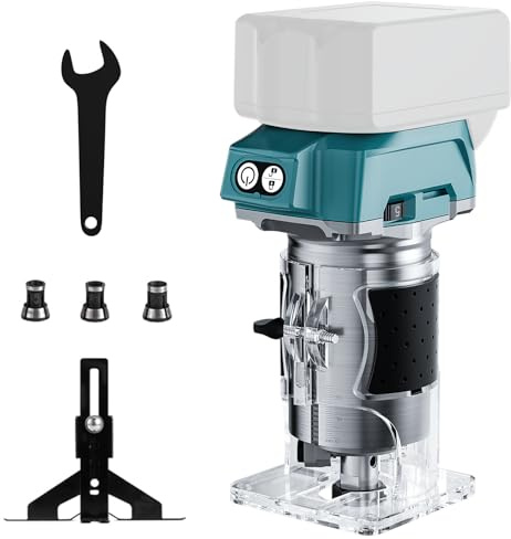 Nananuu Fresadora con batería de 800 W para Makita 18 V (sin batería), 30.000 rpm, motor sin escobillas, fresadora de cantos con una mano, 5 velocidades