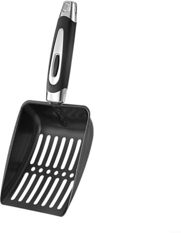 HomeVortex Pelle à charbon en métal creux pour cheminée, résistante à la chaleur, pelle à charbon de bois pour poêles à bois, barbecues, foyers (noir)