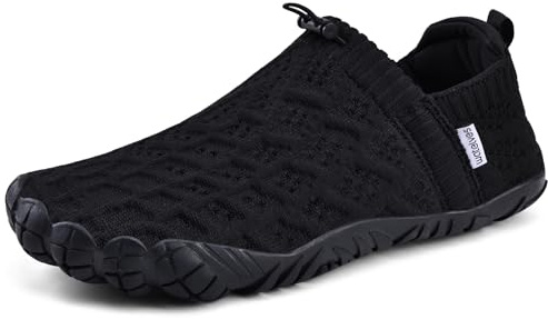 WateLves Barefoot Water Shoes Women Men Beach Breathable Walking Shoes Anti Slip Wide Toe Minimalist Zero Drop Sneakers for Travel Hiking Yoga(Black,39)