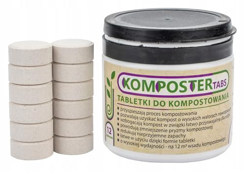 Komposter Tabs – Acceleratore di Compostaggio in Compresse con Batteri ed Enzimi, 12 Compresse fino a 12 m³, Riduce gli Odori e Migliora il Compost