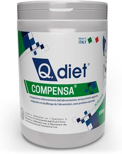 Q Diet 1 kg kattkompensering i pulver - kompletterande foder för hundar och katter rik på vitaminer och mineraler, perfekt för att komplettera hemlagad diet.