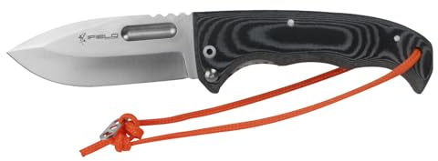 iFIELD EL29123 Multifunzionale escursionismo, caccia e sopravvivenza coltello per l'esterno, lama in acciaio inossidabile MOVA-58 con Micarta manico con distanziatore arancione