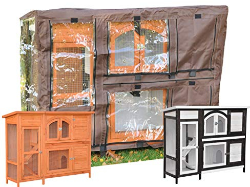 nanook Schutzhülle Wetterschutz Cover für Kaninchenstall Hasenstall Jumbo wetterfest windfest stabil 148 x 51 x 105 cm