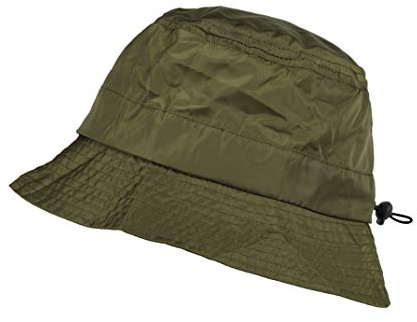 TOUTACOO, Bob Repliable dans sa Poche intégrée, Chapeau de Pluie, Aspect Nylon - Kaki (Pluie)