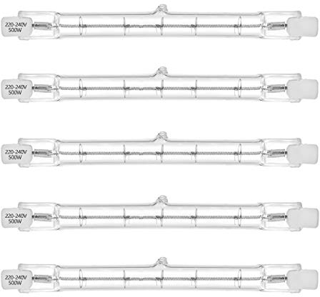 VINBE ECO HaloLine Tubo alogeno, base R7S, lampada tubolare alogena T3, 230V, 400W = 500W, 118 mm, bianco caldo - 2800K (5 pezzi)