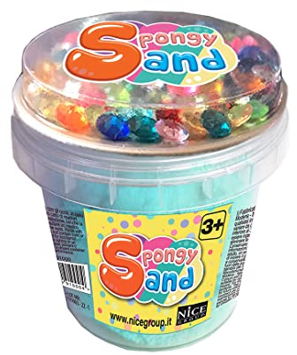 Nice Group Spongy Sand, 1 överraskning, blandad färgad sandburk, med paljetter, pärlor eller glitter, flerfärgad, en storlek, 91000