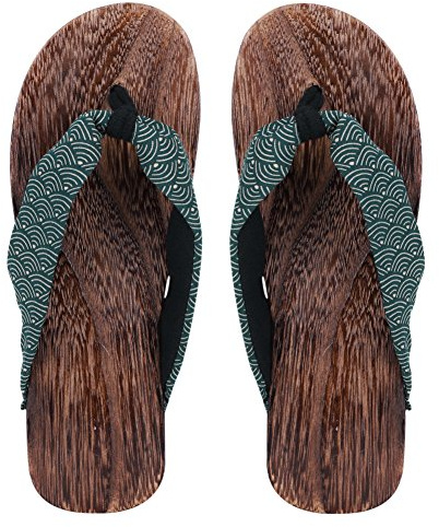 Men's Japanese Traditional Geta Wooden Clog Sandals - Kimono Flip Flops for Summer Beach and Home - Ladies Dressy Slides With Flat Heel