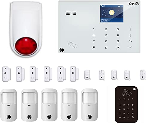 Sistema di Allarme casa Kit Wireless senza fili, WIFI 2.4Ghz, GSM, Kit Dadvu DV-1A3GV3P2, Combinatore Telefonico, 100 zone, Gestibile da App, Compatibile Google Home ed Alexa