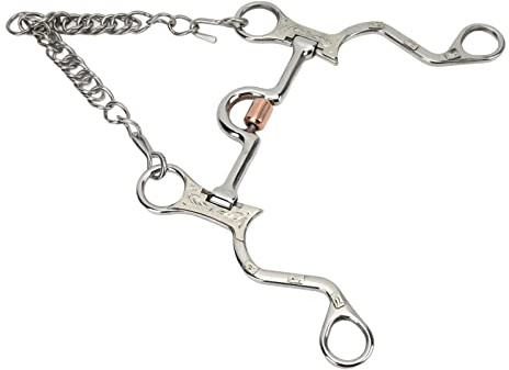 TENP Mors, Sculpture Design Exquis Western Style Pelham Mors Acier Inoxydable Cuivre pour Équitation pour Performance Équestre(130mm)
