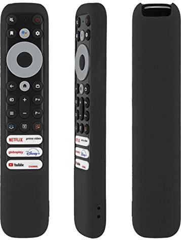 Funda Protectora de Silicona para TCL Inteligente Mandos a Distancia de Voz RC902V FMR5 RC902V FMR1 RC902V FAR1, a Prueba de Golpes, Lavable, Cubierta de Mandos a Distancia Amigable con La Piel(Negro)