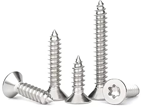 FandWay M5 Torx Selbstschneidende Schrauben,Edelstahl A2-70 Senkkopfschrauben Blechschrauben M5x16/20/25/30/40mm Holzbauschrauben Sortiment mit 1 Stück Bits (20 Je Größe)