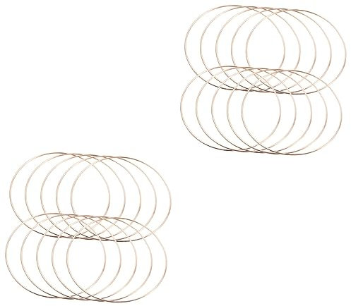 Garneck 20 STK Traumfängerreifen Selber Machen Gold?Metall?Ring Kranz Runder Makramee-Ring Reifen Für Handwerk Bastelreifen Traumfänger Stickrahmen Ringe Zubehör Kleidung