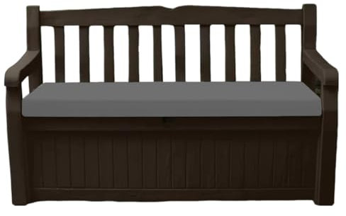 A ATH COLLECTION Waterproof Garden Bench Cushion Seat Pad Only fit for Iceni Outdoor Garden And Eden Storage Box 128x50x5cm Lightweight Durable Cushions (Gray)