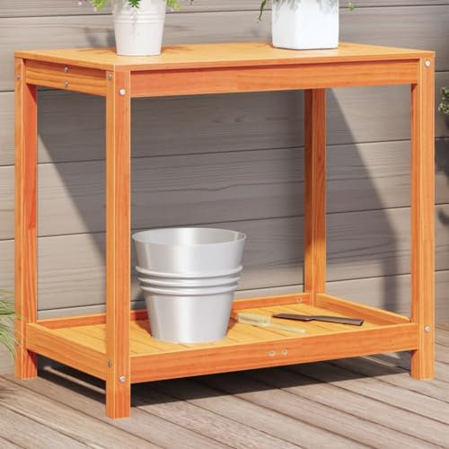 844631 Table de plantation en pin massif Marron ciré 82,5 x 50 x 75 cm