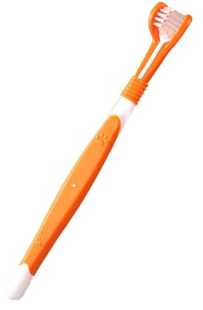 Katzen-Zahnbürstenreiniger – dreiseitige Haustier-Zahnbürste, weiche Borsten für die Mundpflege von Welpen, weiche Gummiborsten, Zähneputzen, hängende Katzenzahnbürste, Mundgeruch-Entferner-Bürste für