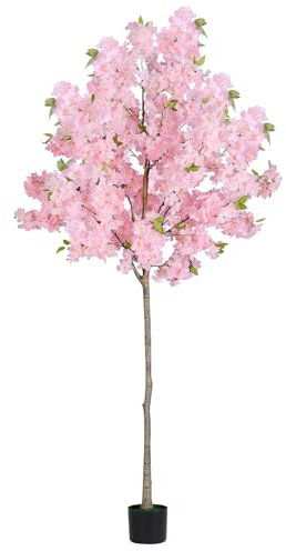 Nandae Kirschblütenbaum Groß Kunstpflanze Künstlicher Baum, 180cm Pflanze Kunstbaum Kirschblüte Zimmerpflanze im Topf für Zuhause,Hochzeit,Party,Garten,Büro Dekoration