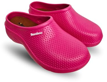 Zoccoli da giardino da donna slip on WP vestibilità ampia scarpe comode da donna soletta rimovibile per fattoria infermiera campeggio estate, Lampone, 39 EU