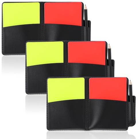 Xinjoduz 3 Set Soccer Referee Cards, Red and Yellow Football Referee Cards Football Accessories for Volleyball Baseball Matches Training Sports Games