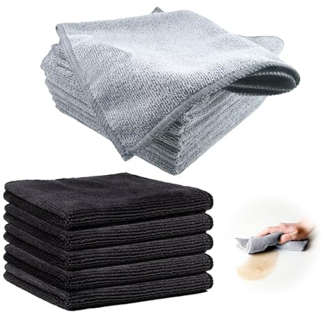 10 stycken mikrofiberdukar multifunktionell rengöring, 25 x 25 cm disktrasor mikrofiberdukar kökshanddukar disktrasor mikrofiberduk hushållsrengöring mikrofiber bil, mycket absorberande