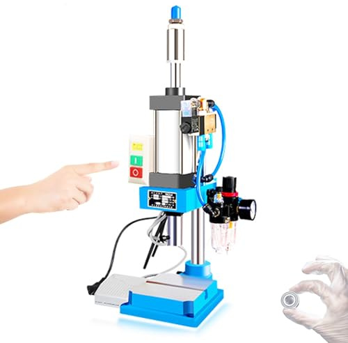 Máquina perforadora neumática, prensa de banco de una sola columna de 200 kg, perforadora neumática de alta presión con pedal de pie para perforación de agujeros de chapa metálica