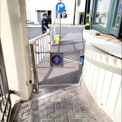 Puerta de seguridad con resorte de acero inoxidable, puerta de acceso peatonal de 50 x 100 cm para restaurantes, supermercados, centros comerciales, portal de entrada unidireccional