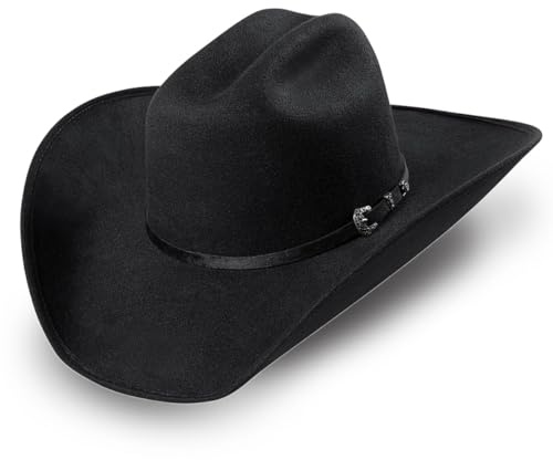 STARS & STRIPES Westernhatt Jasper – klassisk cowboyhatt i svart, formstabil och vattenavvisande, svart, 60