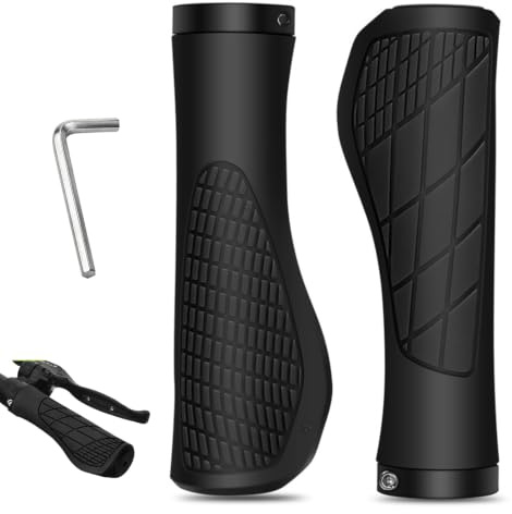 Poignées de Guidon de Vélo Ergonomique, Caoutchouc Poignées de Vélo