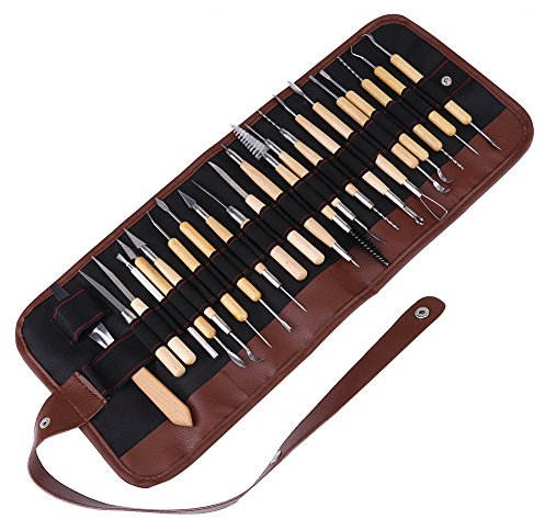 22pcs Keramik Carving Tool Set aus Holz Metall Ton Skulptur Moulding Tools Carving Tool Kit,Töpferwerkzeuge