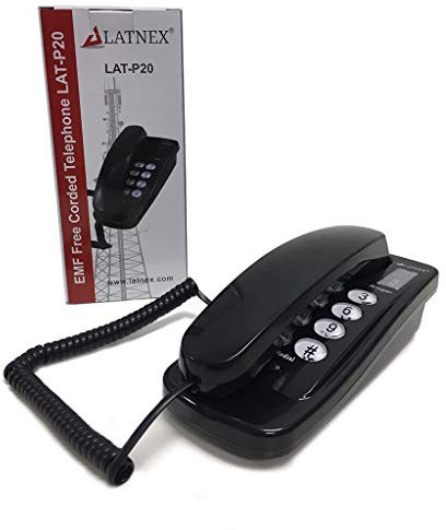 LATNEX LAT-P20 Corded Phone – EMF Shielding Landline Telephone for EMF Sensitive Individuals, Vision or Hearing Impaired Seniors and Elderly People, Easy to Use, Ideal for Home or Office